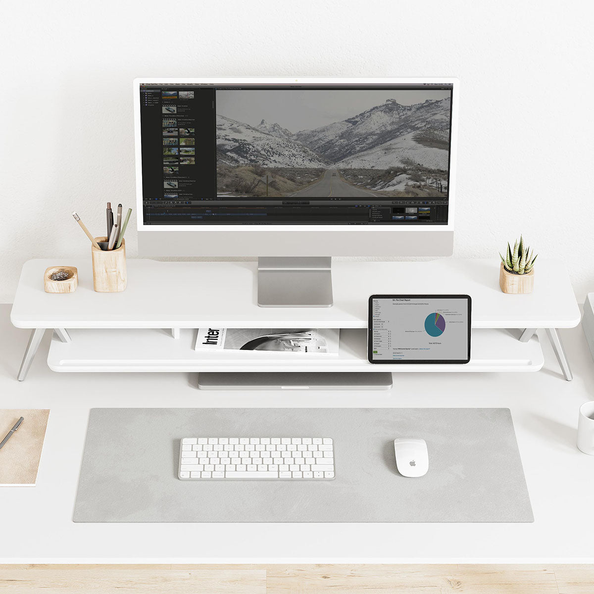 Long desk clearance shelf